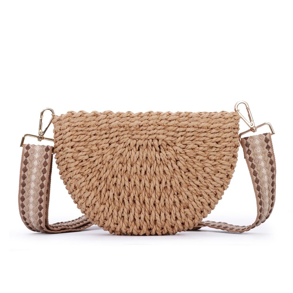 Handmade Straw Crossbody Bag Semicircle Woven Handbag Summer Beach :'D